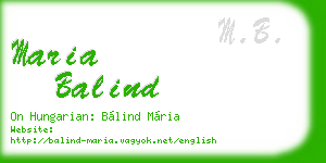 maria balind business card