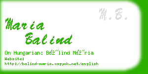 maria balind business card